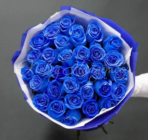 Синие розы Букет Нестандартное решение