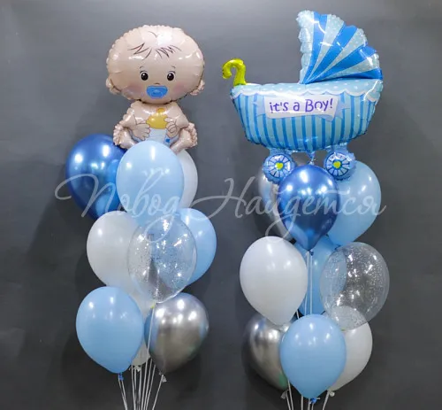 Рождение мальчика Облако шаров"Наш малыш"