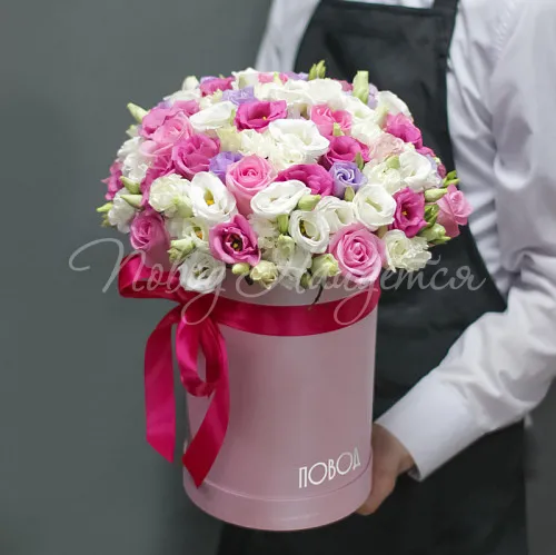 Цветы в шляпной коробке Корзина Камея