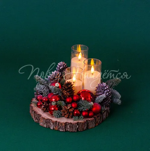 Новогодние композиции Цветочная композиция Морозный штиль