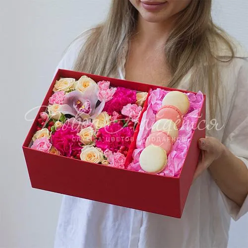 Коробки с макарун Корзина Пламенный привет