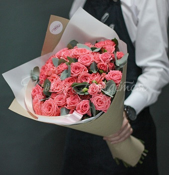 Пионовидные розы Букет Морской закат