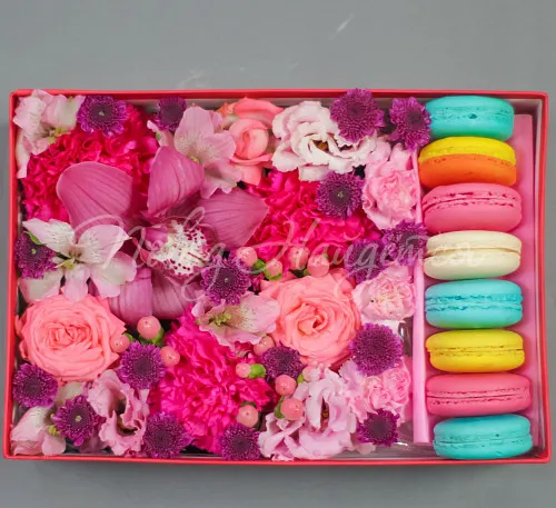 Коробки с макарун Корзина Сладости и радости
