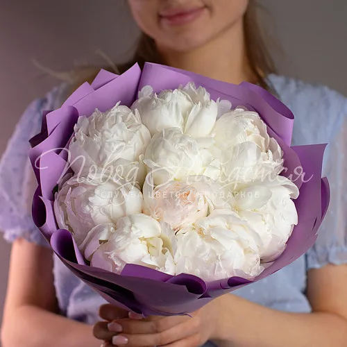 ПИОНЫ Букет Сливочный пломбир