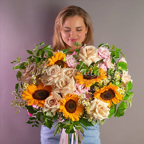 Цветы Букет Летний закат