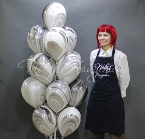 Воздушные шары Облако шаров "Серебряное небо"