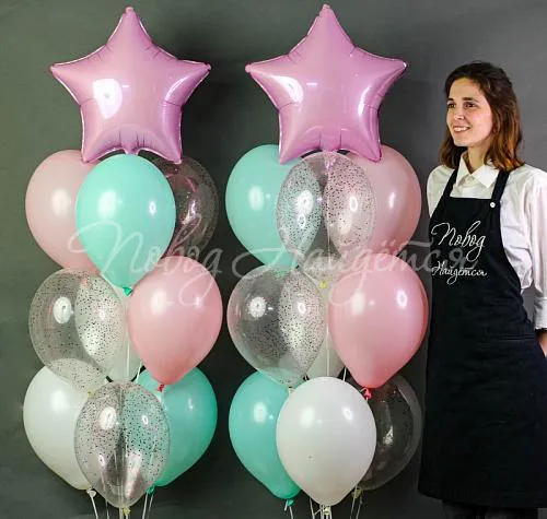 Обычные шары, облака из шаров Облако шаров "Две звезды"