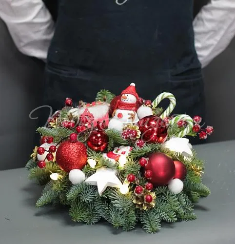 Новогодние композиции Цветочная композиция Лесное чудо