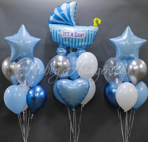 Рождение мальчика Облако шаров"Новая жизнь"