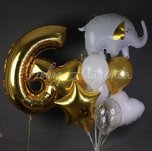 Обычные шары, облака из шаров Облако шаров "Золотое время"