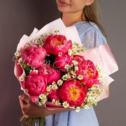 ПИОНЫ Букет Яркое торжество