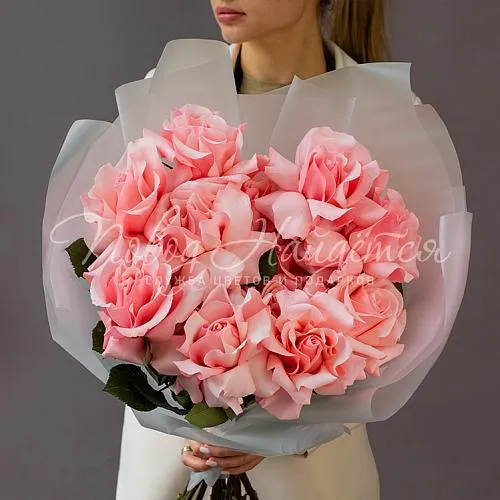 Французские розы Букет Клубничный крем