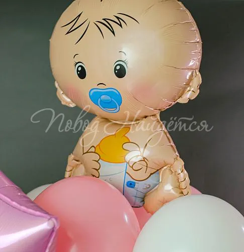 Рождение девочки Облако шаров "Привет, малыш"