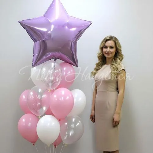 Обычные шары, облака из шаров Облако шаров"Пудровая звезда"