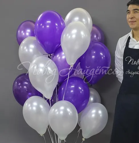 Обычные шары, облака из шаров 21 шар "Фиолетовая пудра"