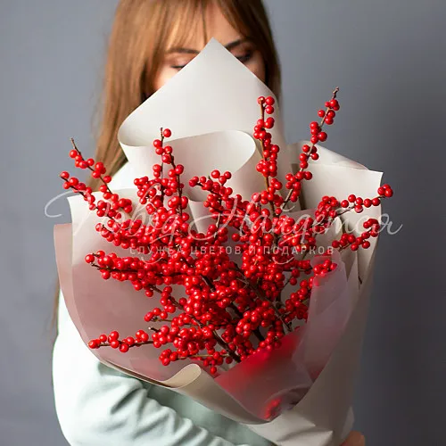 Цветы Букет Красный жемчуг