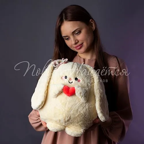 Мягкие игрушки Зайчик-подушка кремовый, 50 см