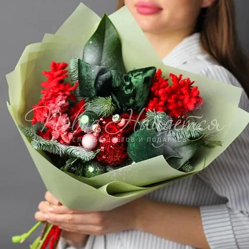 Новый год Снегири на ветке