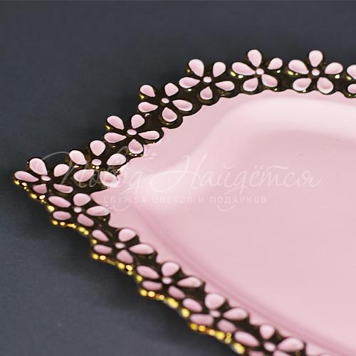 Сувениры Блюдо розовое L