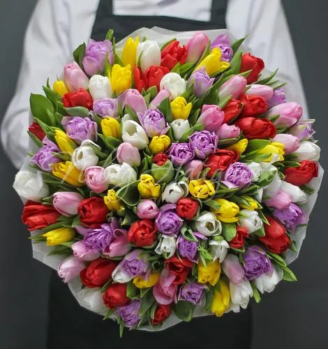 ТЮЛЬПАНЫ Букет 101 тюльпан микс
