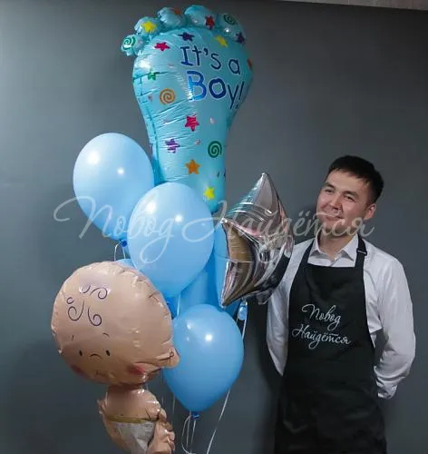 Рождение мальчика Облако шаров"Спасибо,за сына!"