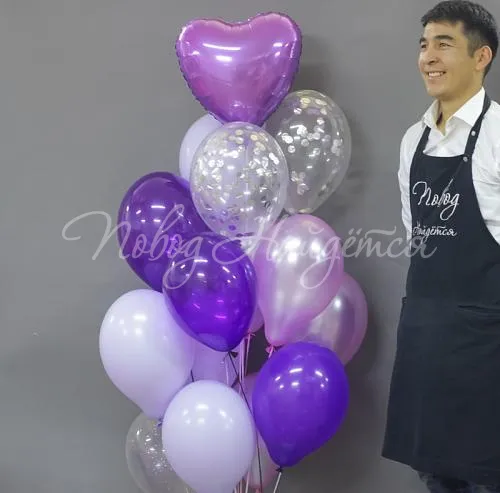 Обычные шары, облака из шаров Облако шаров "Лунное сердце"