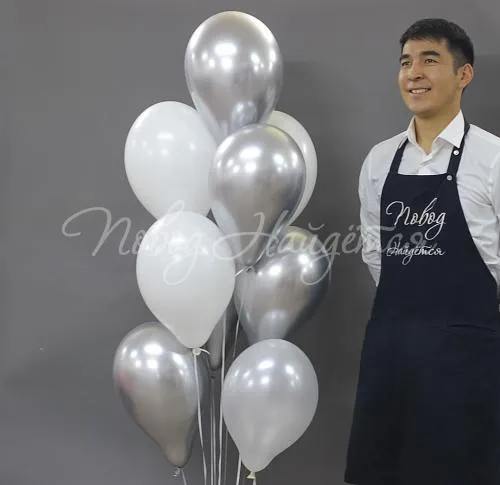 Обычные шары, облака из шаров 9 шаров" Сильвер"