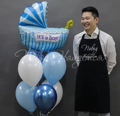 Рождение мальчика Облако шаров "Синяя коляска"