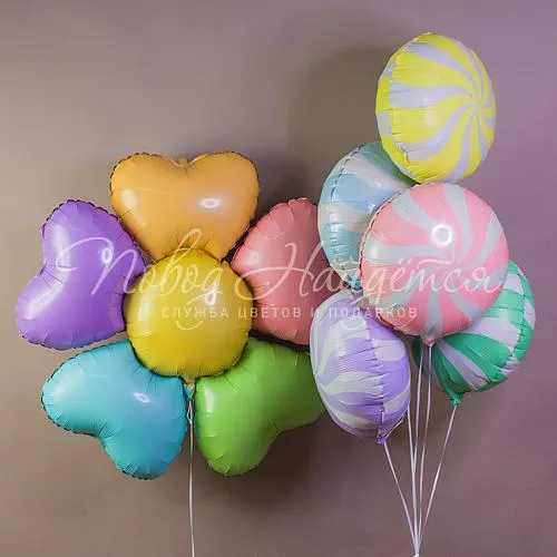 Обычные шары, облака из шаров Облако шаров "Карамельная страна"