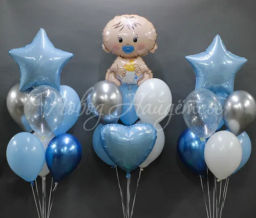 Рождение мальчика Облако шаров"Наш сынок"