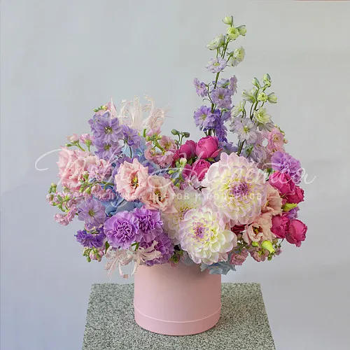 Цветы в шляпной коробке Корзина Лучший сон