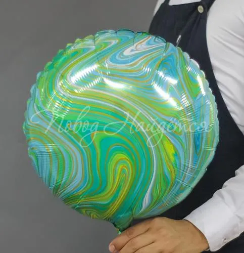 Воздушные шары Круг Зеленый мрамор