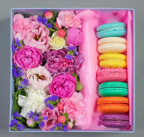 Коробки с макарун Корзина Капелька внимания