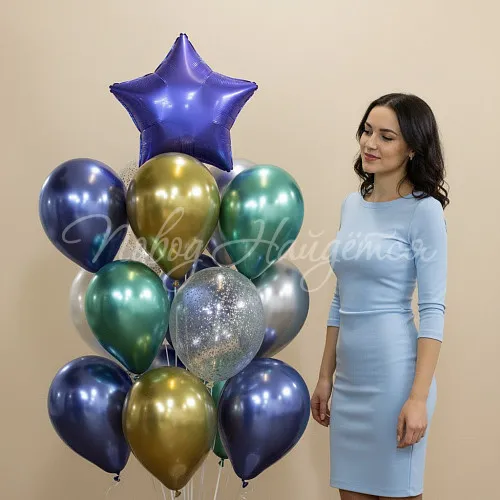 Обычные шары, облака из шаров Облако шаров "Нефрит"