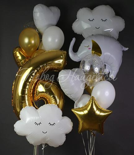 Обычные шары, облака из шаров Облако шаров "Золотые облака"
