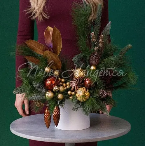 Новогодние композиции Цветочная композиция Новогодняя ночь