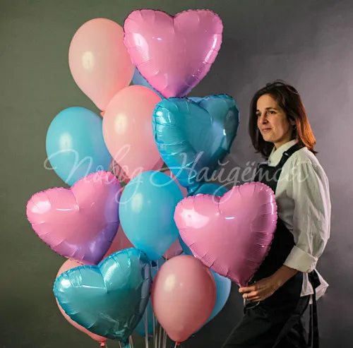 Рождение мальчика Облако шаров "Сердечно"