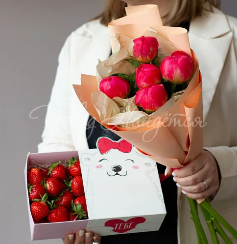 ПИОНЫ Букет Живое пламя