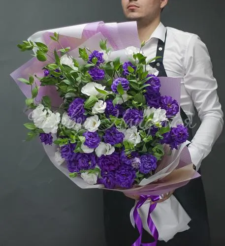 Букет с ЭУСТОМОЙ Букет Безупречное счастье