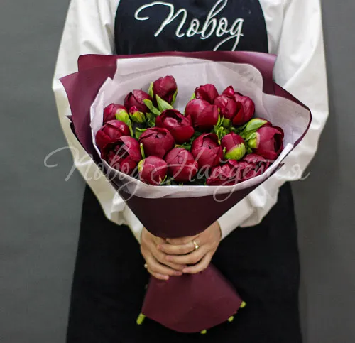 ПИОНЫ Букет Горький шоколад