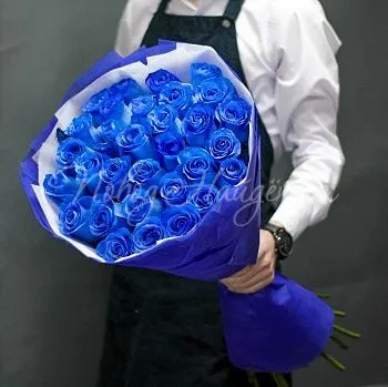 Синие розы Букет Нестандартное решение