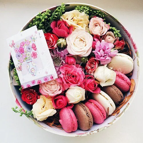 Коробки с макарун Корзина Птичье молоко