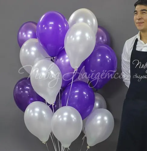 Обычные шары, облака из шаров 21 шар "Фиолетовая пудра"
