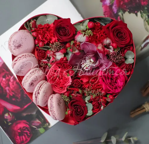 Коробки с макарун Корзина Огонь любви