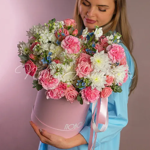 Цветы в шляпной коробке Корзина Весеннее солнце