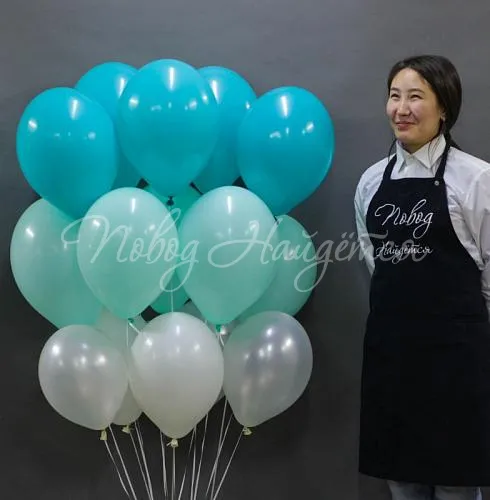 Рождение мальчика 15 шаров "Голубая лагуна"