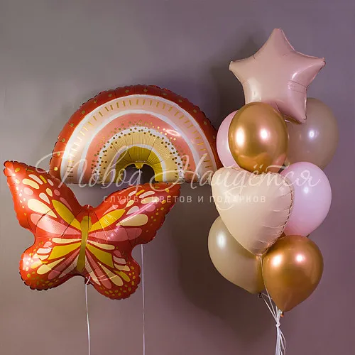 Обычные шары, облака из шаров Облако шаров "Красочная полянка"