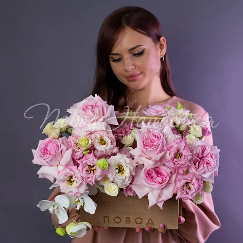 Цветы в деревянных ящиках Корзина Роскошь бриллиантов