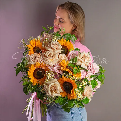 Цветы Букет Летний закат
