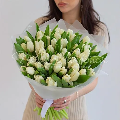 Моно Тюльпаны Букет Белая метелица